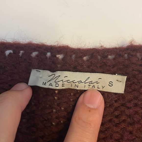 Niccolai wool/polyamide/acrylic color block cardigan size small - Picture 7 of 9